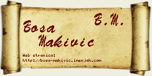 Bosa Makivić vizit kartica